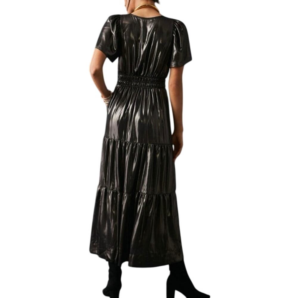 ANTHROPOLOGIE The Somerset Maxi Carbon Shine Edition Gunmetal Dress - Sz 2X - Picture 4 of 9